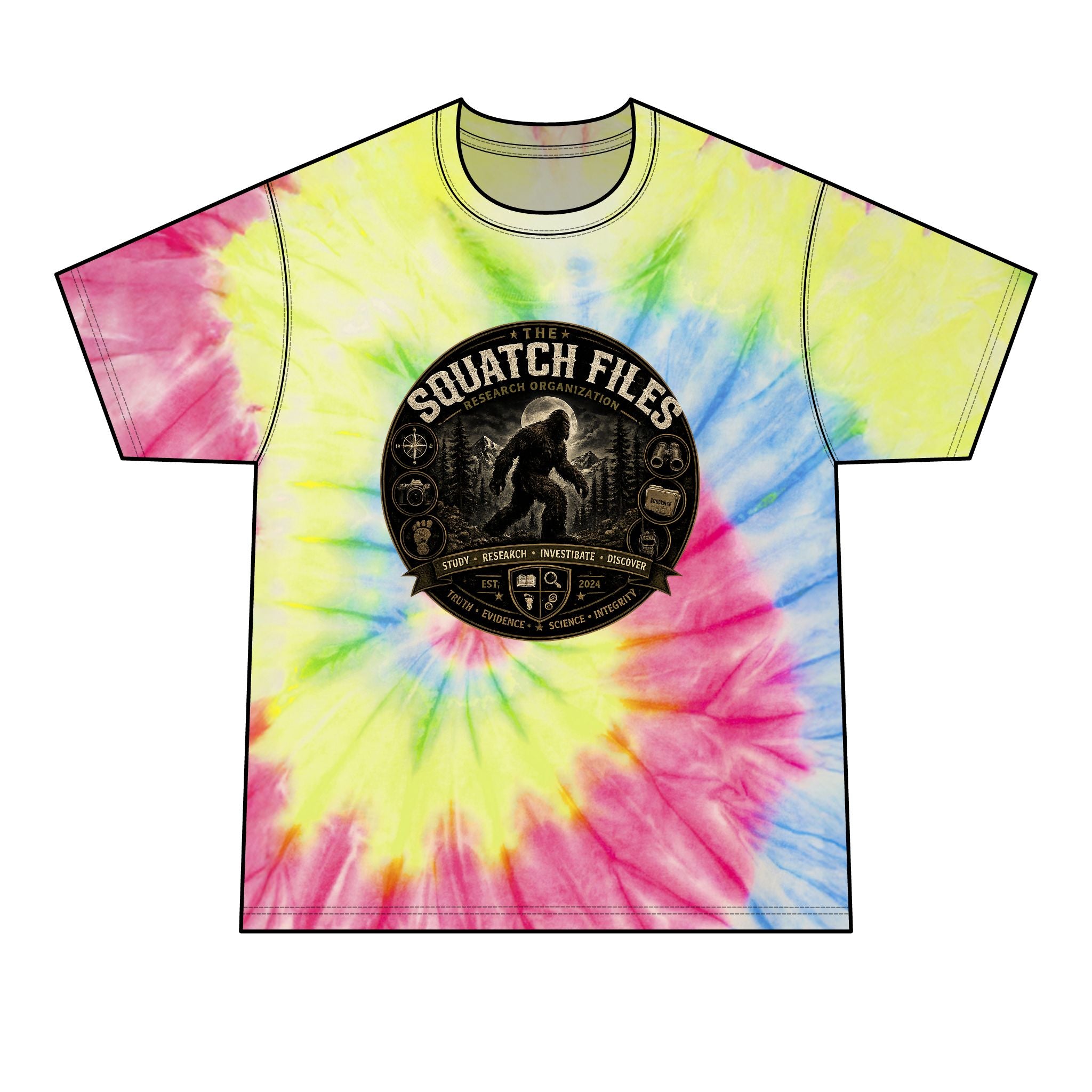 The Squatch Files Tie-Dye Tee — Men's Sasquatch Graphic T-Shirt