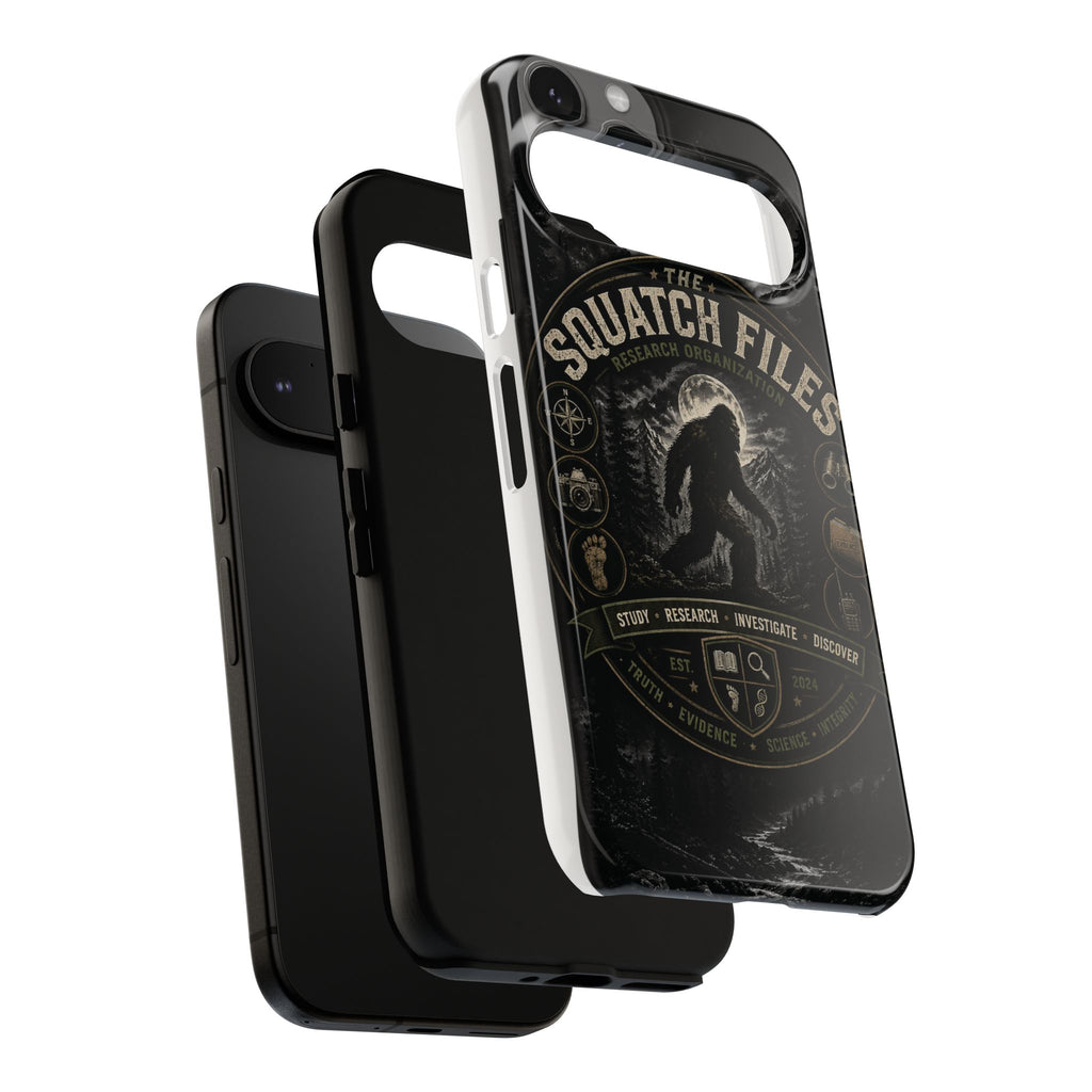Squatch Files Research Organization Phone Case — Bigfoot Sasquatch Moonlit Forest Design