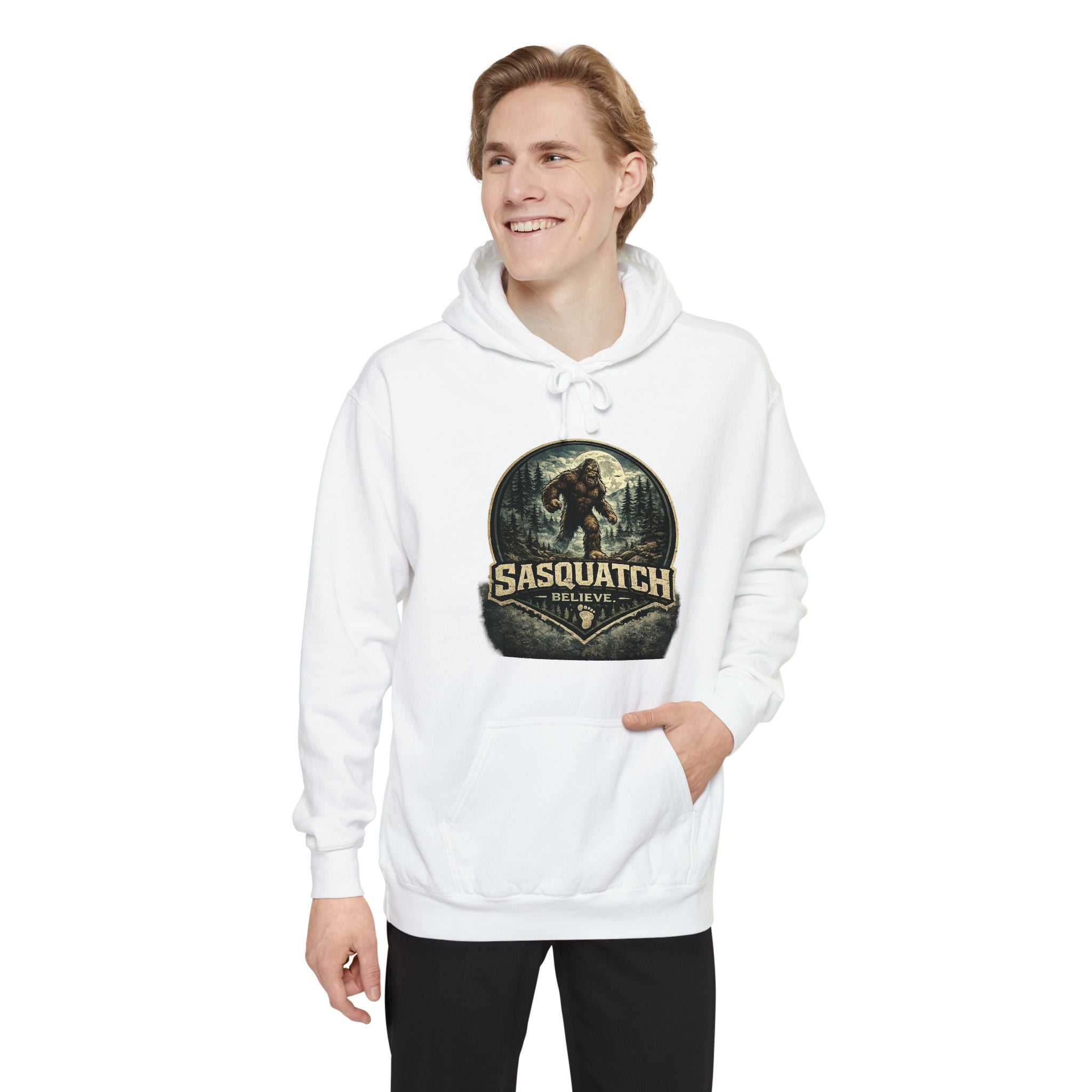 Sasquatch Graphic Hoodie – Vintage Bigfoot Adventure Sweatshirt