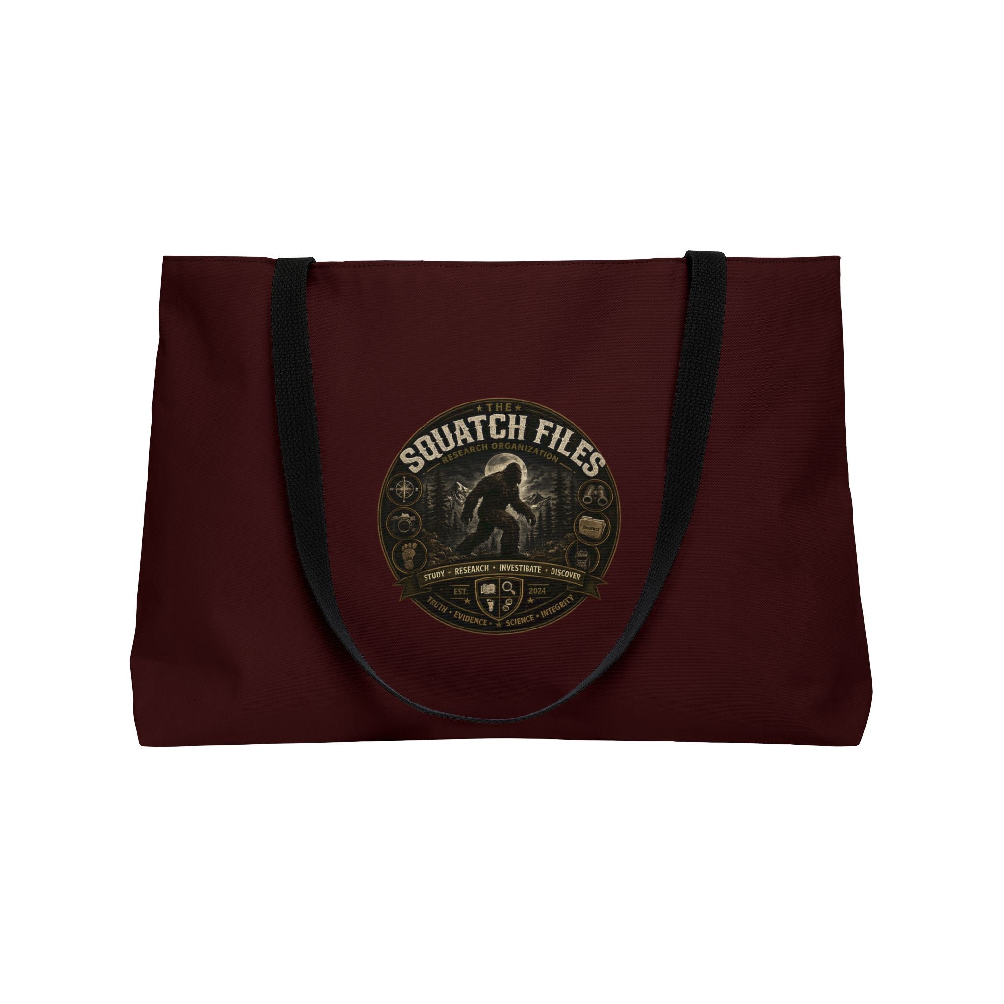 Weekender Tote Bag "Squatch Files" - Bigfoot Adventure Travel Tote