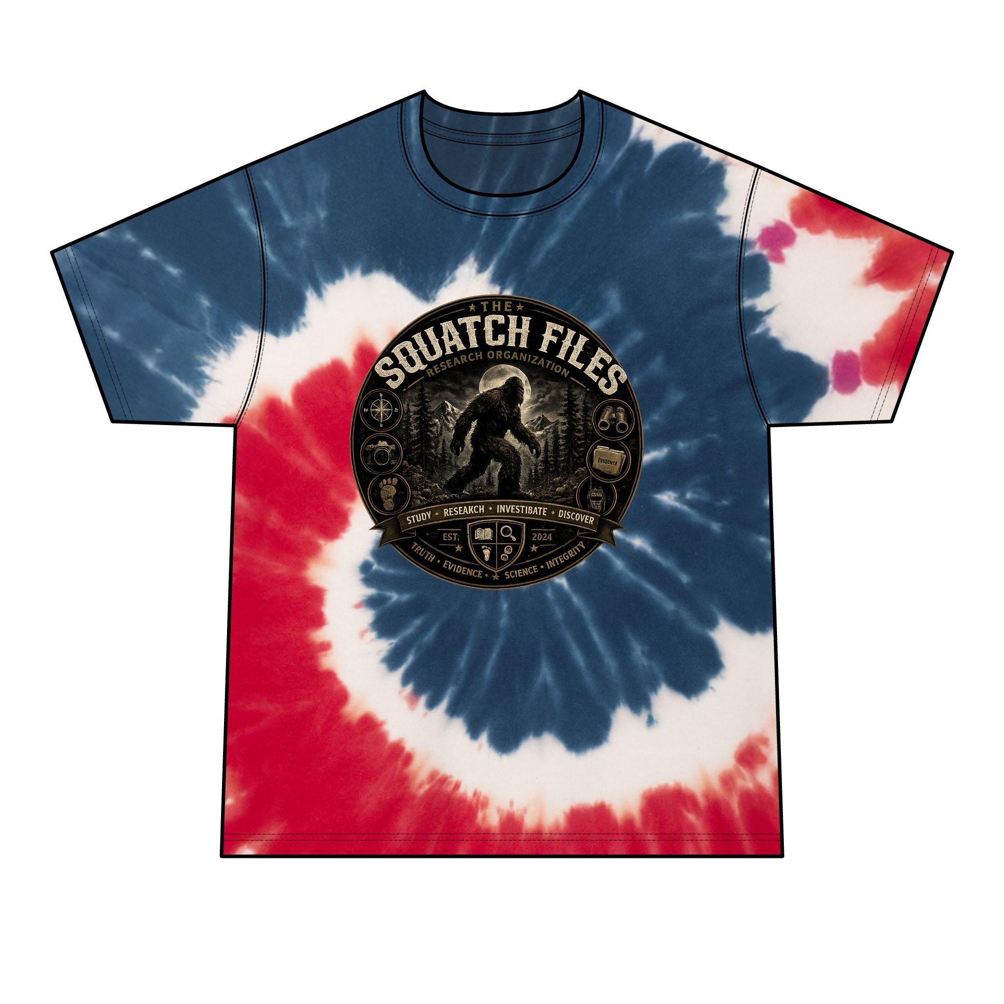 The Squatch Files Tie-Dye Tee — Men's Sasquatch Graphic T-Shirt