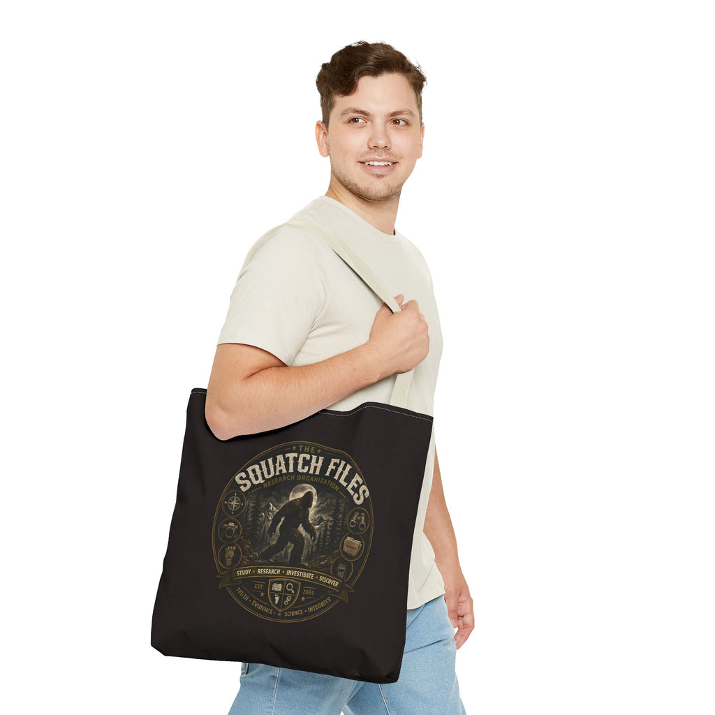 Squatch Files Tote Bag — Bigfoot Investigation Graphic Tote