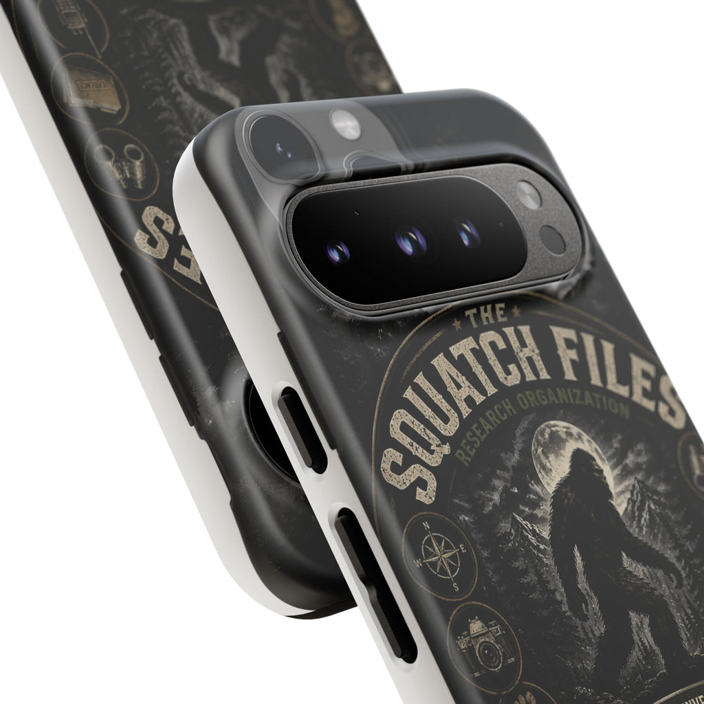 Squatch Files Research Organization Phone Case — Bigfoot Sasquatch Moonlit Forest Design