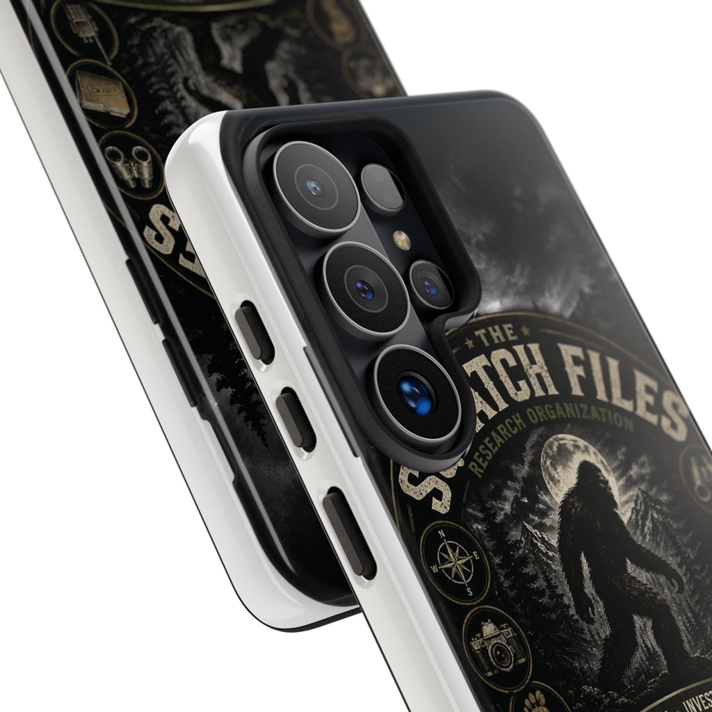 Squatch Files Research Organization Phone Case — Bigfoot Sasquatch Moonlit Forest Design