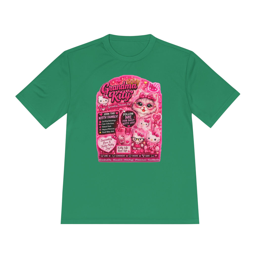 Grandma Kitty Graphic Tee — Cute Pink Cat Vintage Patch Design