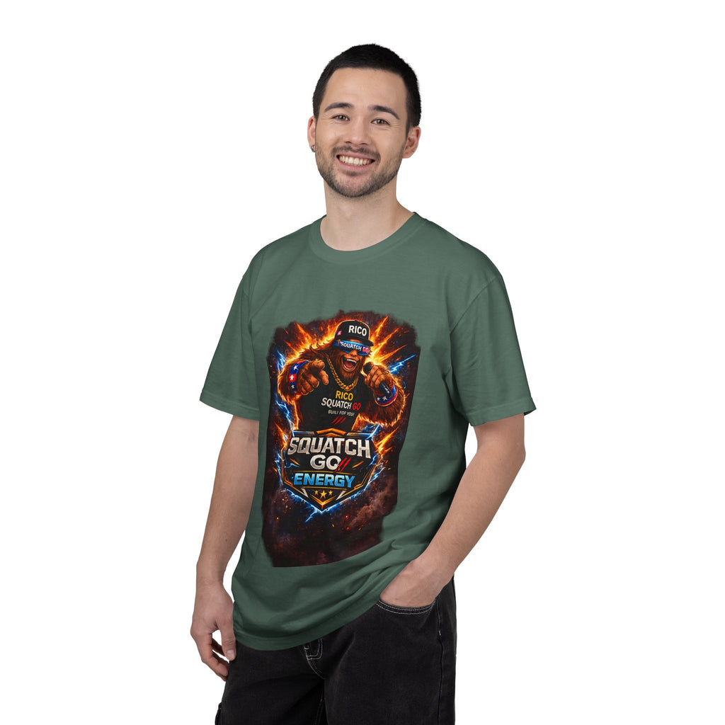 Squatch GC Energy Graphic T-Shirt — Retro Gamer Energy Drink Design