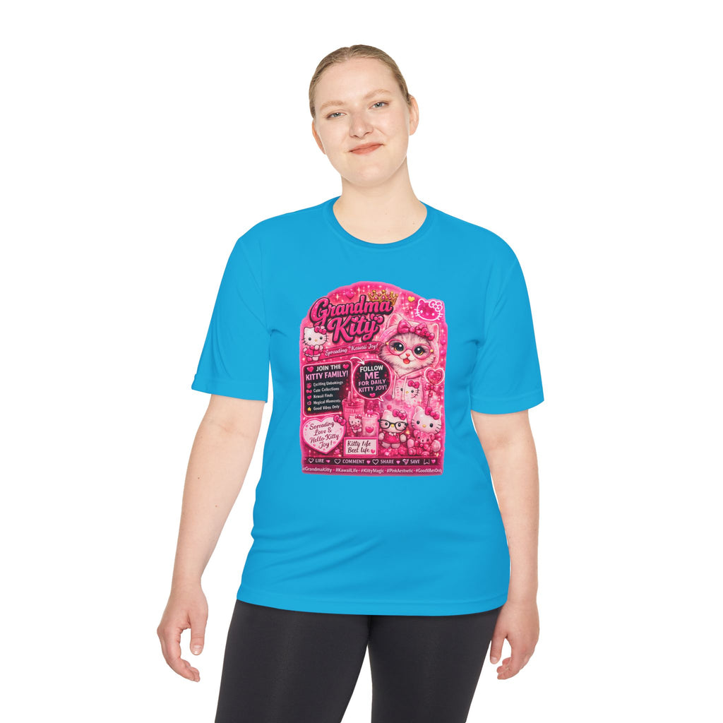 Grandma Kitty Graphic Tee — Cute Pink Cat Vintage Patch Design