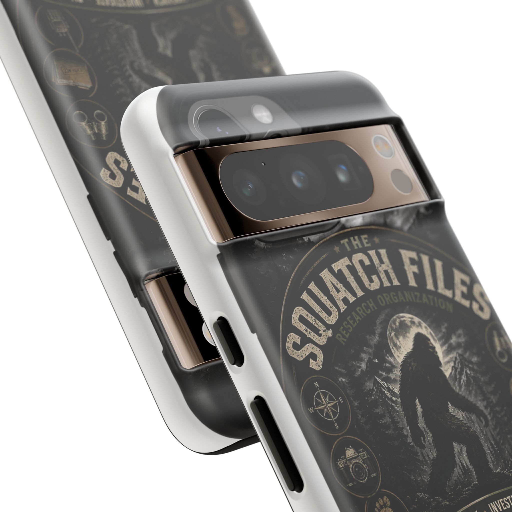 Squatch Files Research Organization Phone Case — Bigfoot Sasquatch Moonlit Forest Design