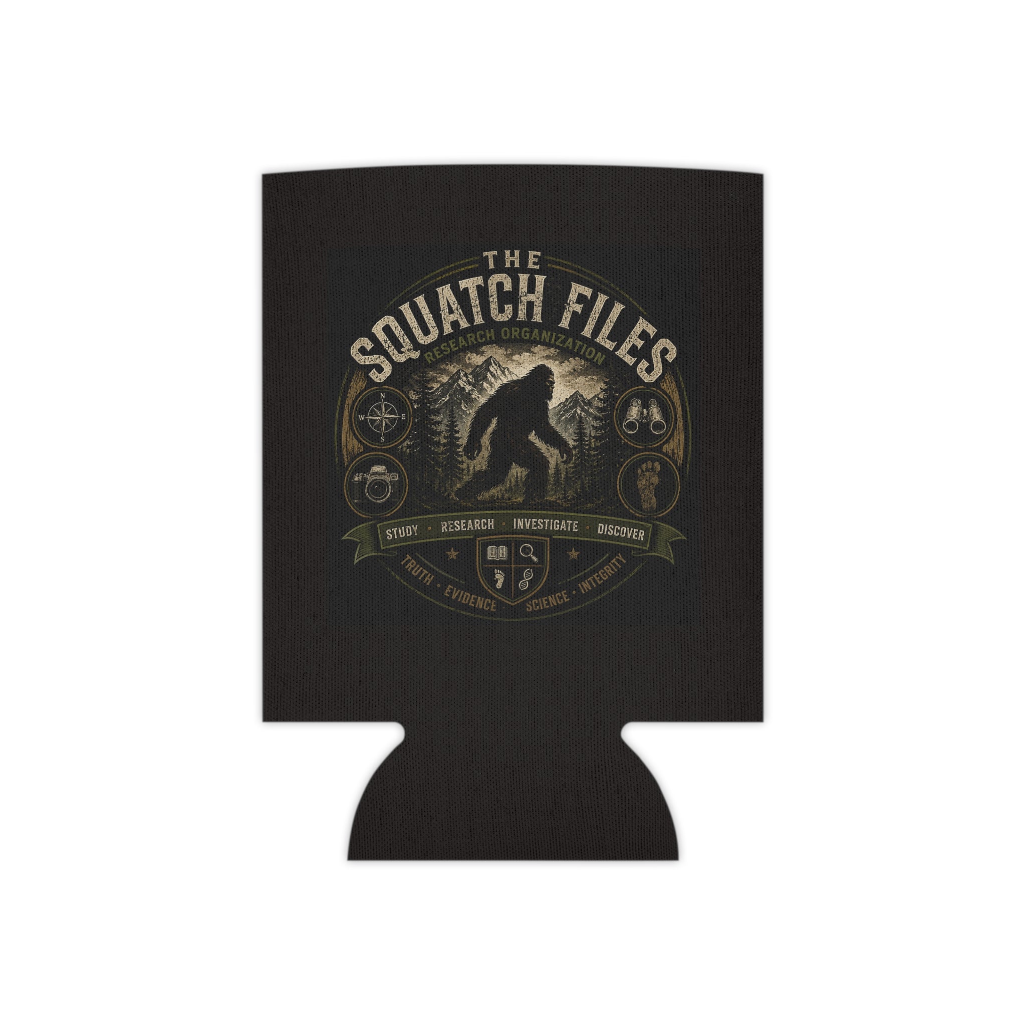 The Squatch Files Can Cooler - Bigfoot Cryptozoology Koozie