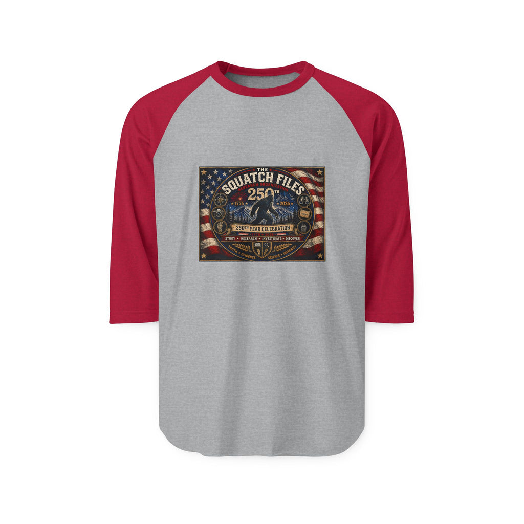 Raglan Shirt — Squatch Files 25 Vintage Bigfoot Flag Design
