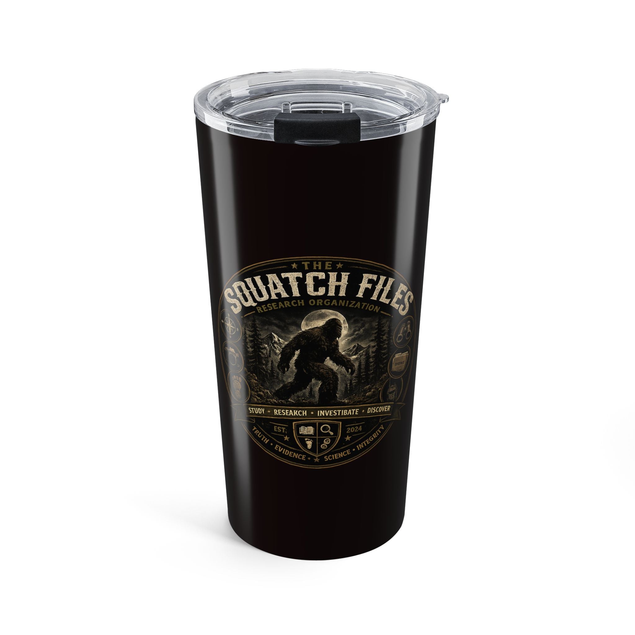 Cryptozoology Tumbler — "Squatch Files" 20oz Insulated Travel Cup