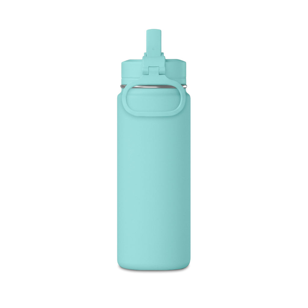 20oz Mini Water Bottle with Gray Brushstroke Design — Lightweight Straw Bottle for Kids & Everyday Hydration