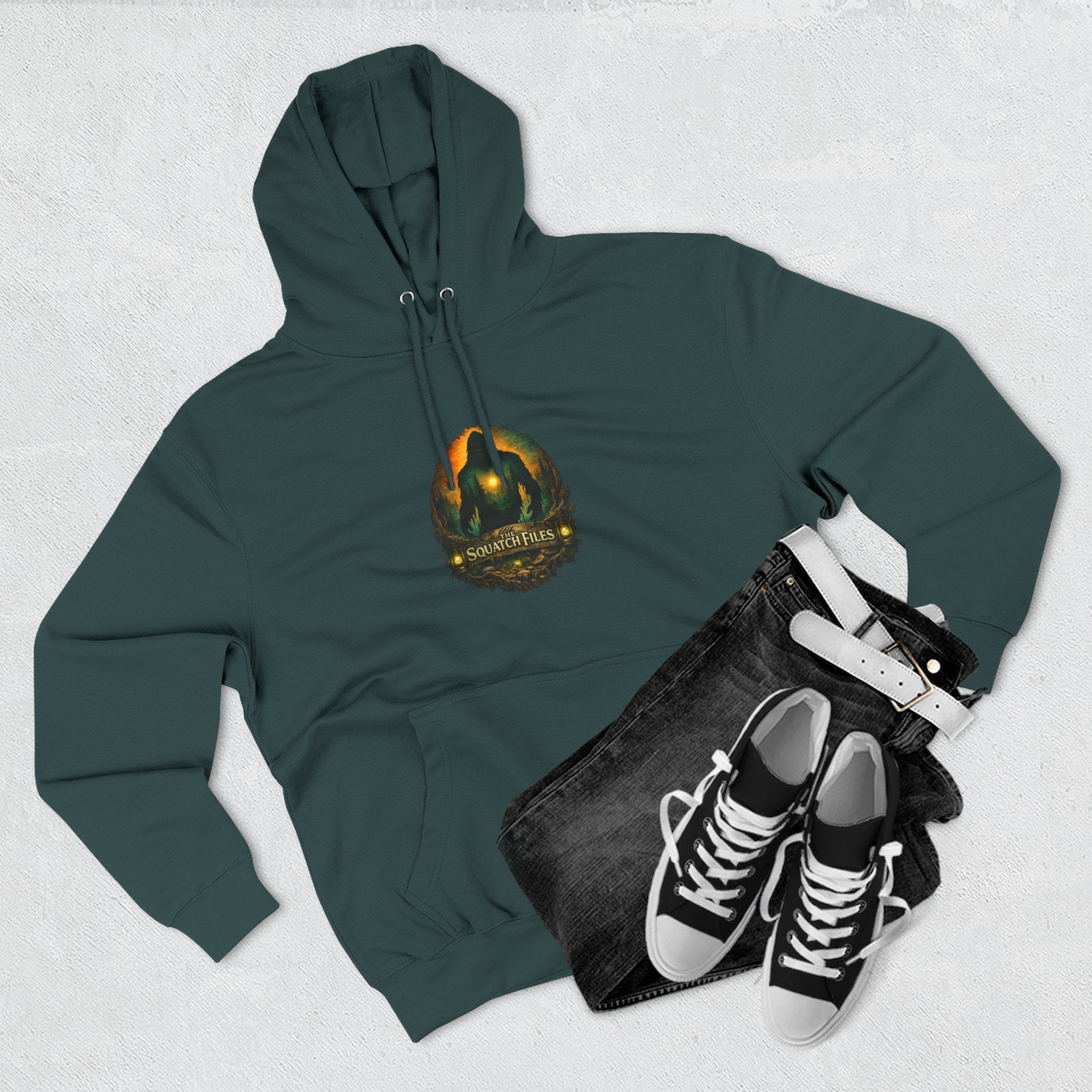 Squatch Go Energy Hoodie — Bigfoot Graphic Fleece Pullover (Made by Nature, Built by Science)