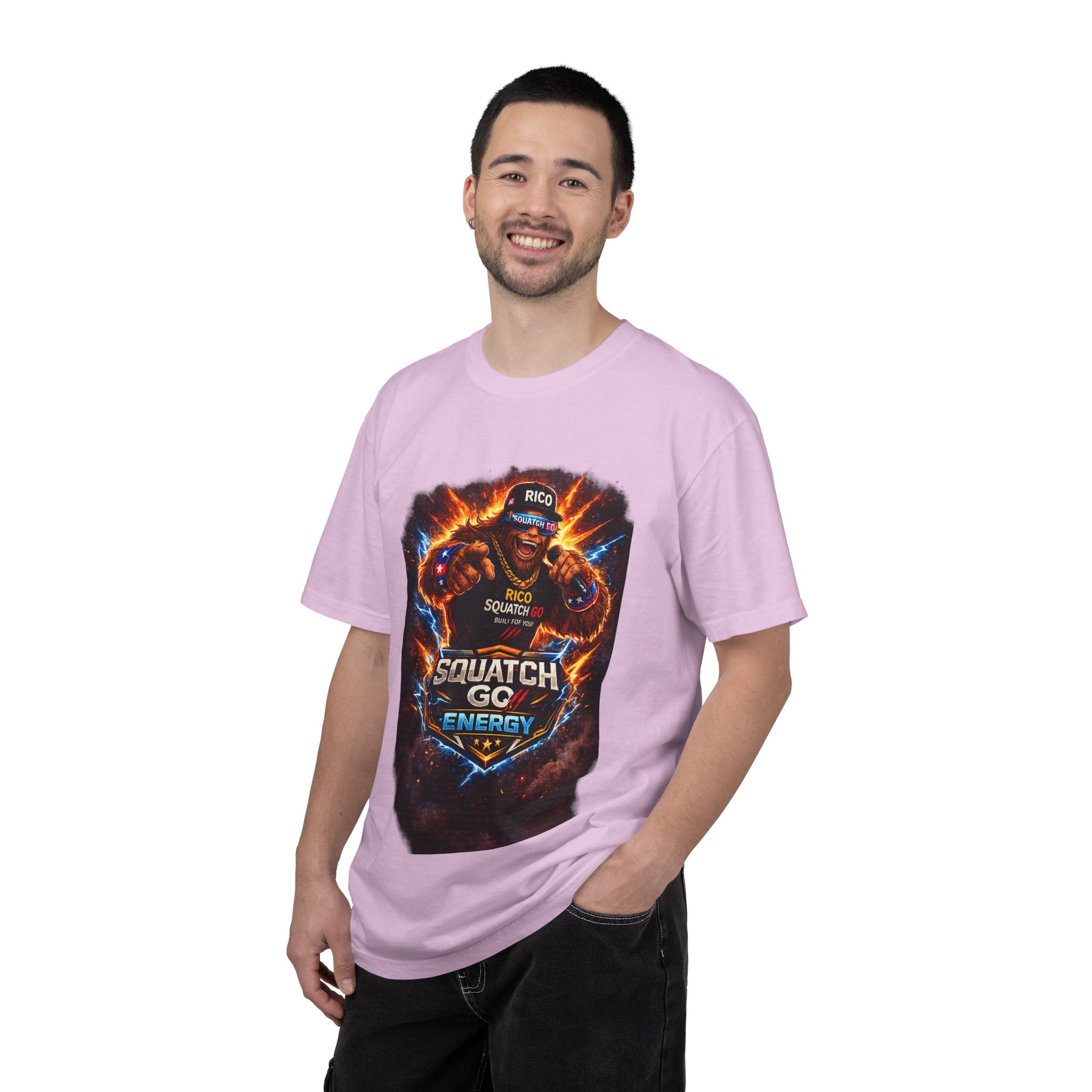 Squatch GC Energy Graphic T-Shirt — Retro Gamer Energy Drink Design
