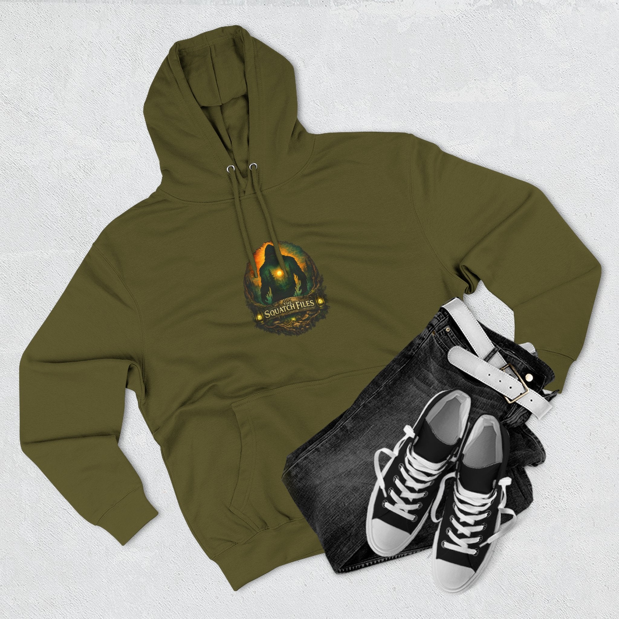 Squatch Go Energy Hoodie — Bigfoot Graphic Fleece Pullover (Made by Nature, Built by Science)