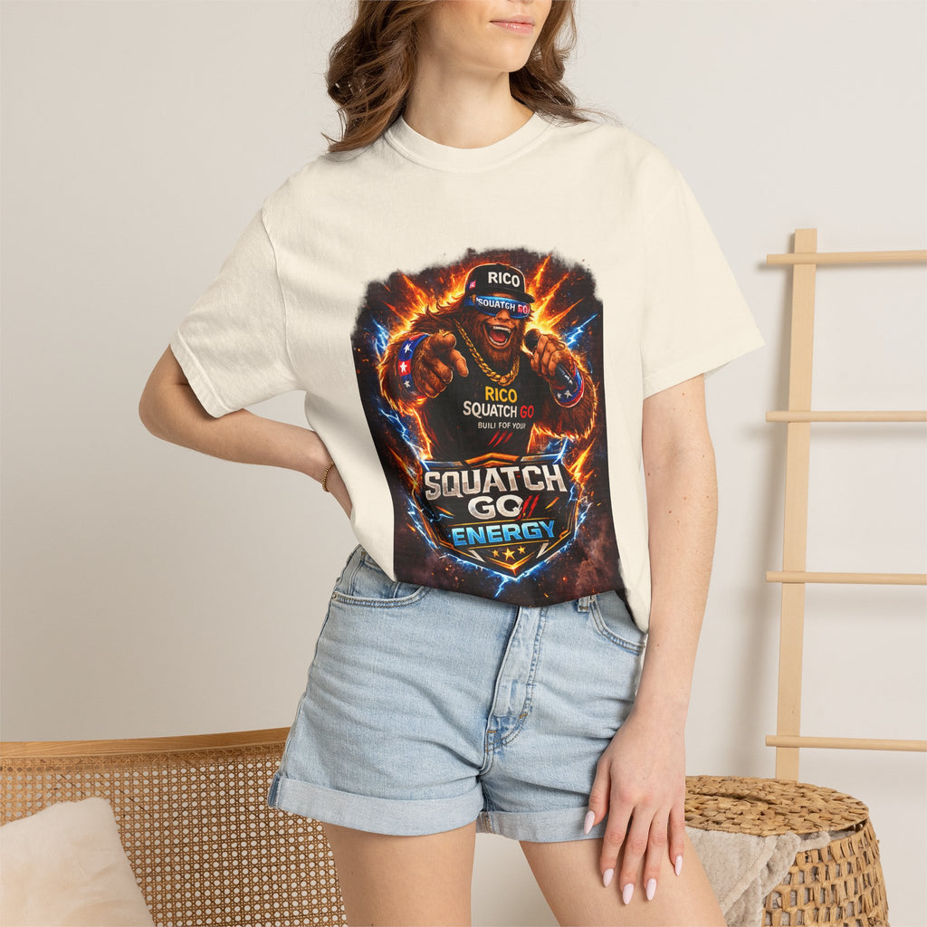 Squatch GC Energy Graphic T-Shirt — Retro Gamer Energy Drink Design
