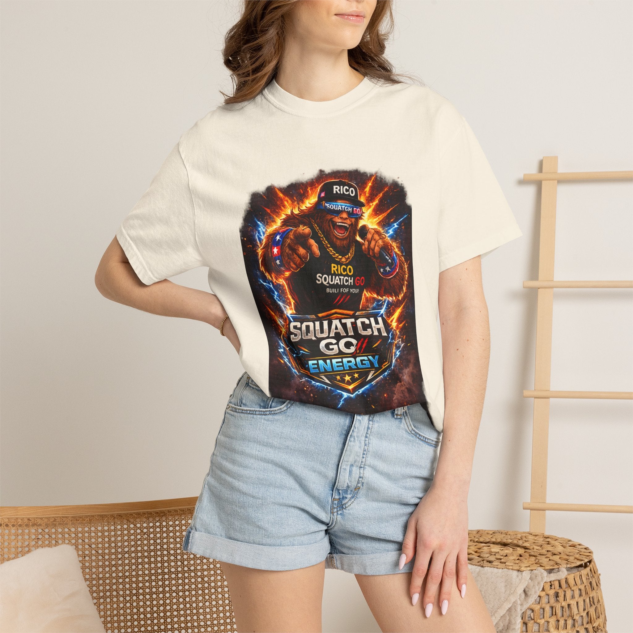 Squatch GC Energy Graphic T-Shirt — Retro Gamer Energy Drink Design