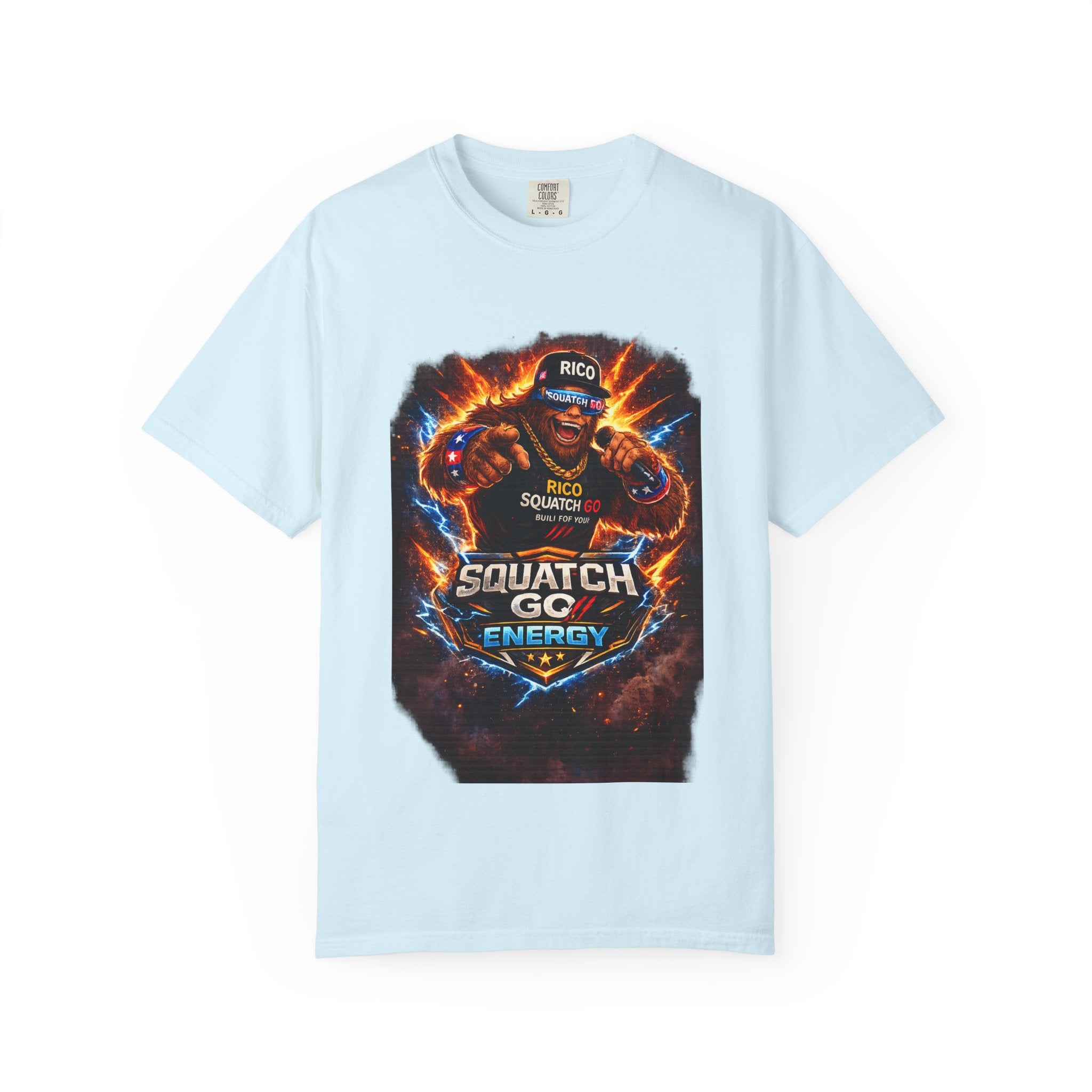 Squatch GC Energy Graphic T-Shirt — Retro Gamer Energy Drink Design