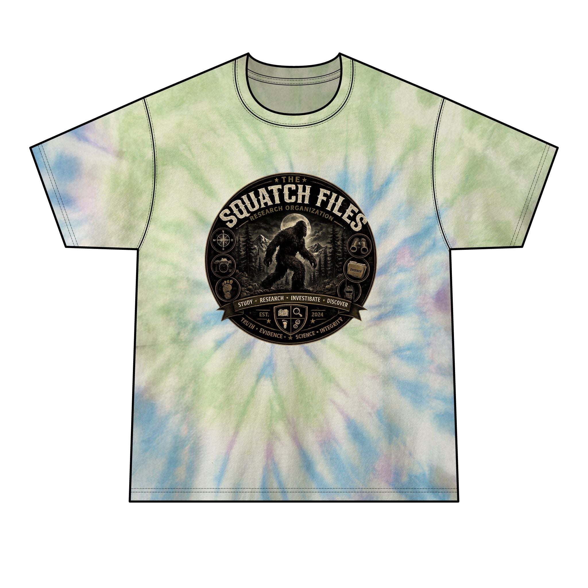The Squatch Files Tie-Dye Tee — Men's Sasquatch Graphic T-Shirt