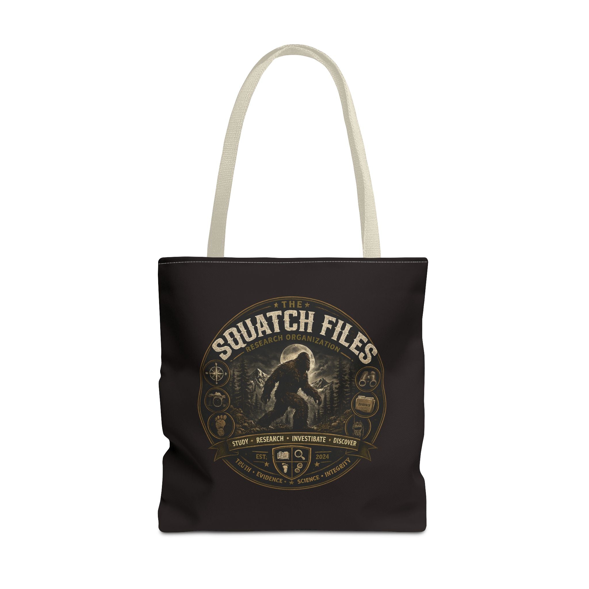 Squatch Files Tote Bag — Bigfoot Investigation Graphic Tote