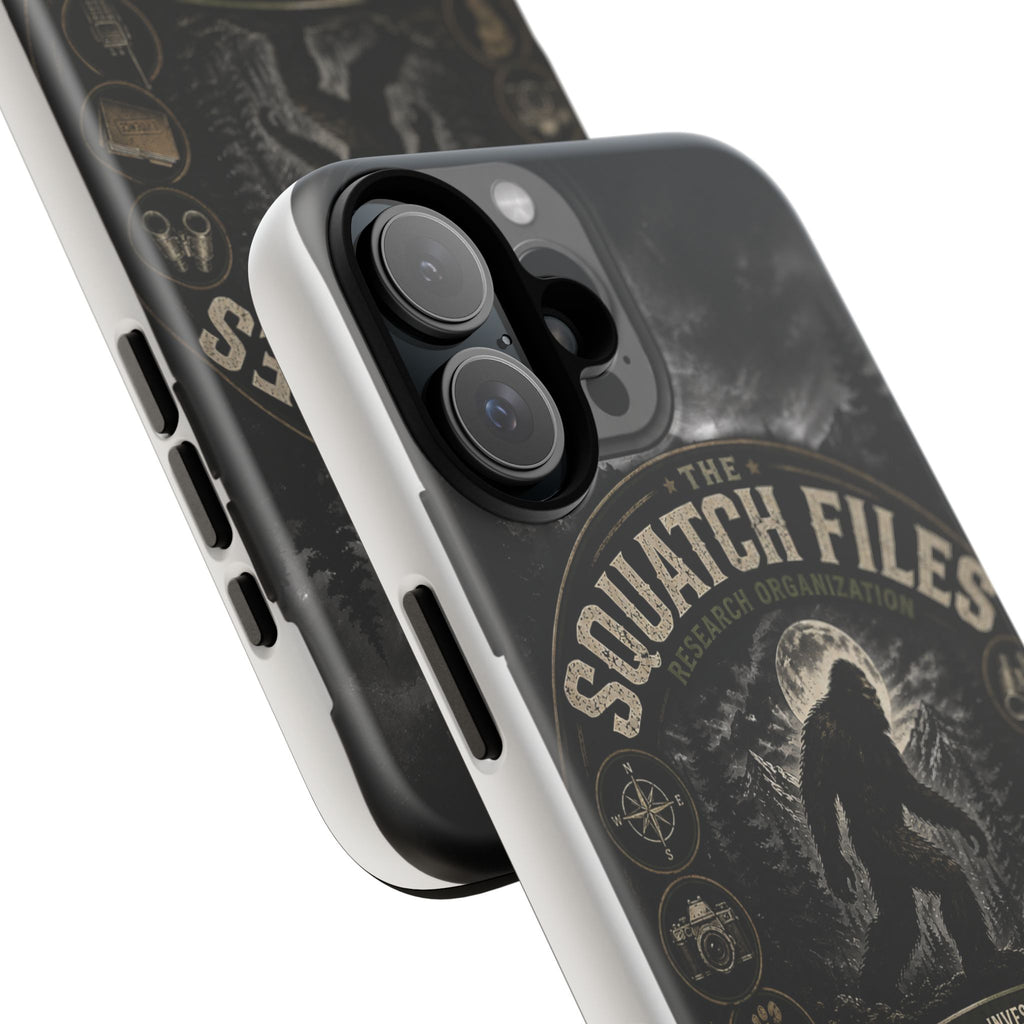 Squatch Files Research Organization Phone Case — Bigfoot Sasquatch Moonlit Forest Design