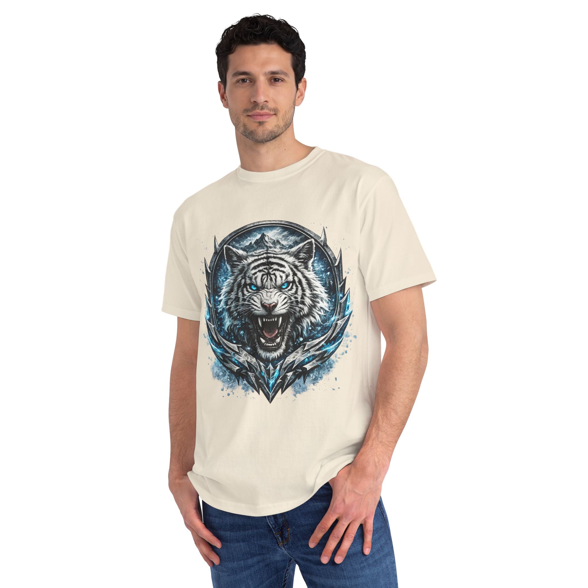 White Tiger Graphic T-Shirt — Fierce Ice-Cold Predator Design