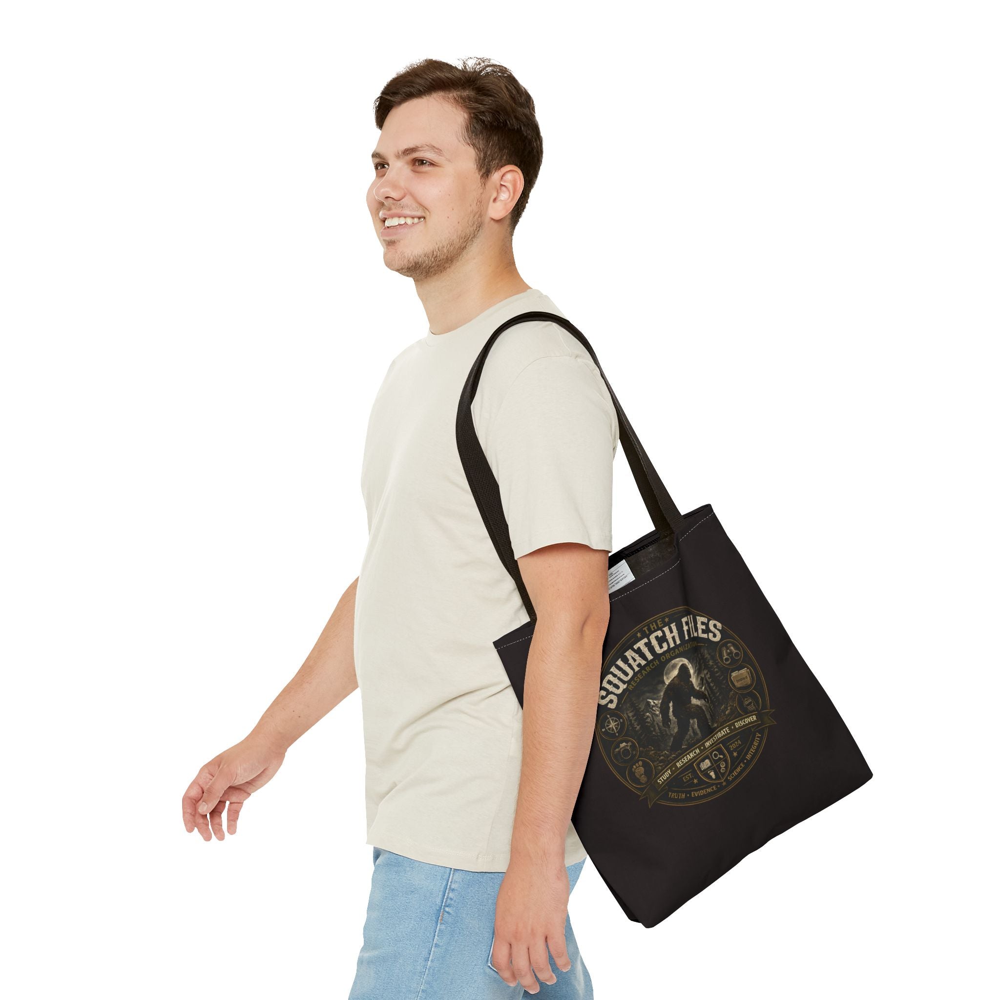 Squatch Files Tote Bag — Bigfoot Investigation Graphic Tote