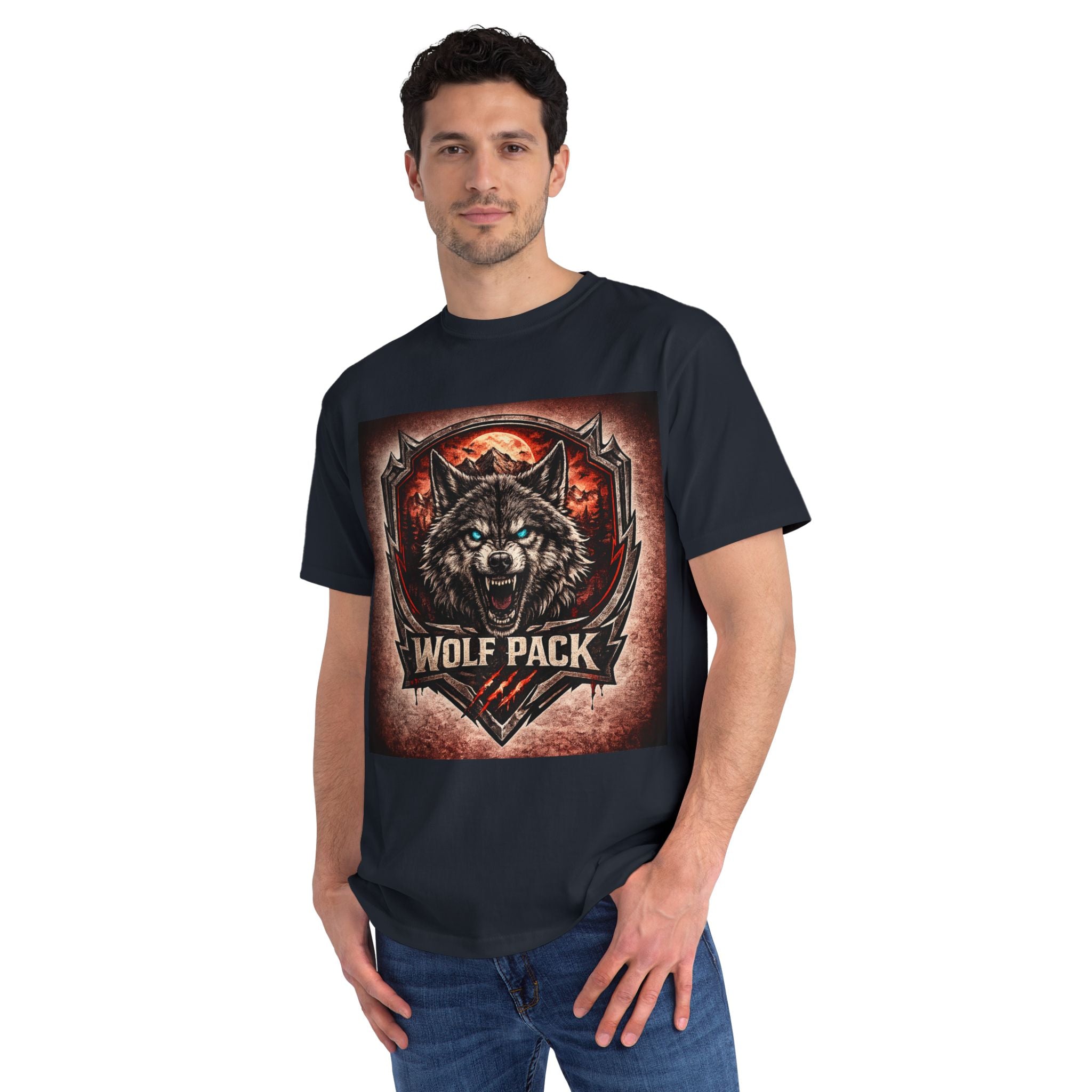 Wolf Pack Graphic T-Shirt — Fierce Wolf Emblem Tee