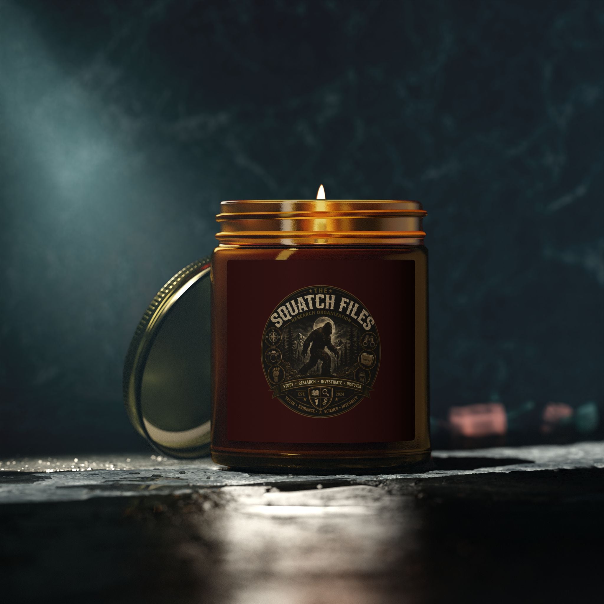 Coconut Apricot Wax Candle — Squatch Files Scent (4oz & 9oz)
