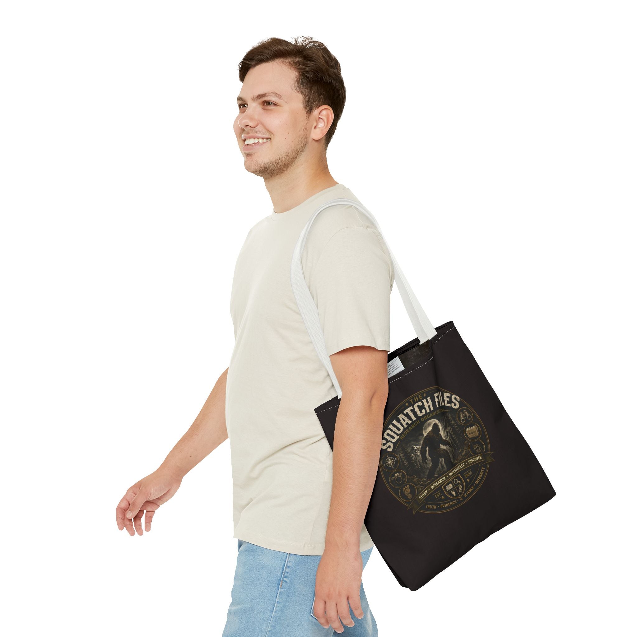 Squatch Files Tote Bag — Bigfoot Investigation Graphic Tote