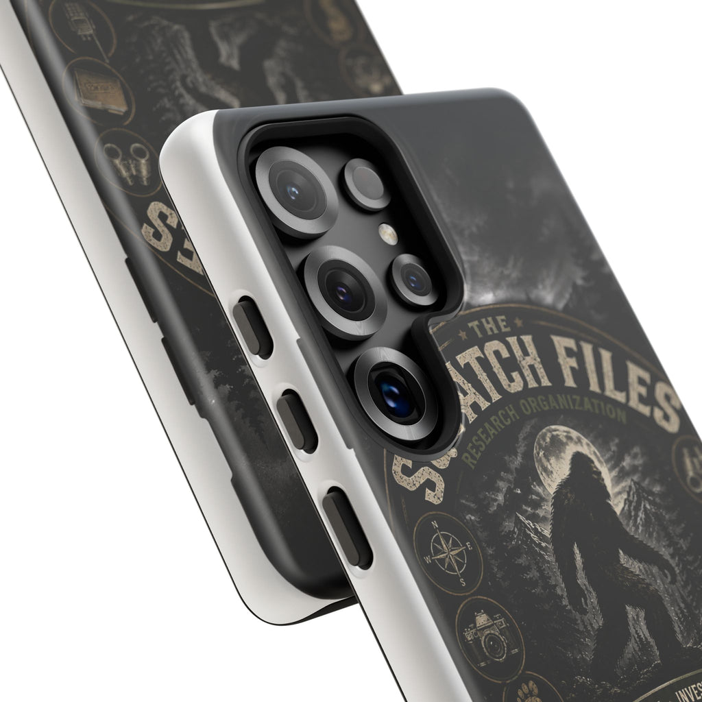Squatch Files Research Organization Phone Case — Bigfoot Sasquatch Moonlit Forest Design