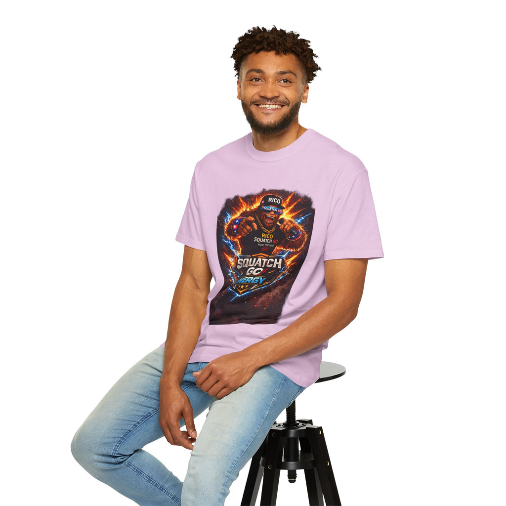 Squatch GC Energy Graphic T-Shirt — Retro Gamer Energy Drink Design