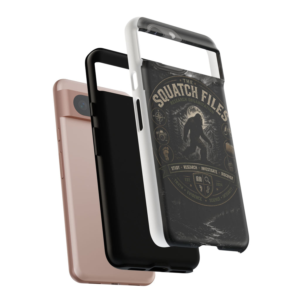Squatch Files Research Organization Phone Case — Bigfoot Sasquatch Moonlit Forest Design