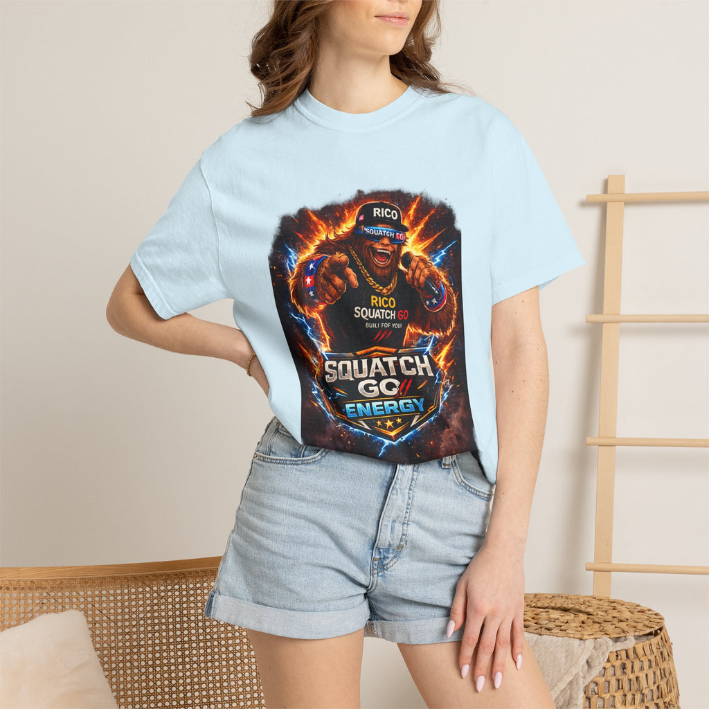 Squatch GC Energy Graphic T-Shirt — Retro Gamer Energy Drink Design
