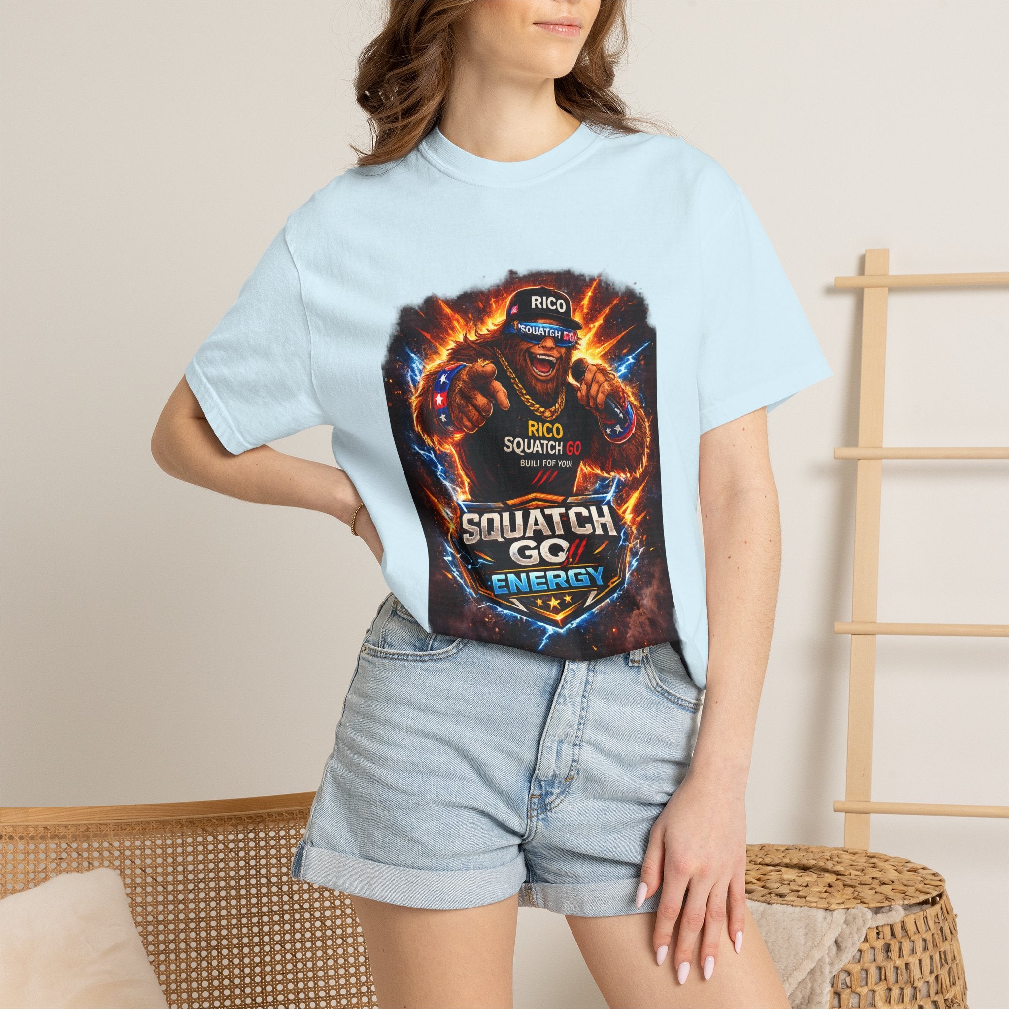 Squatch GC Energy Graphic T-Shirt — Retro Gamer Energy Drink Design