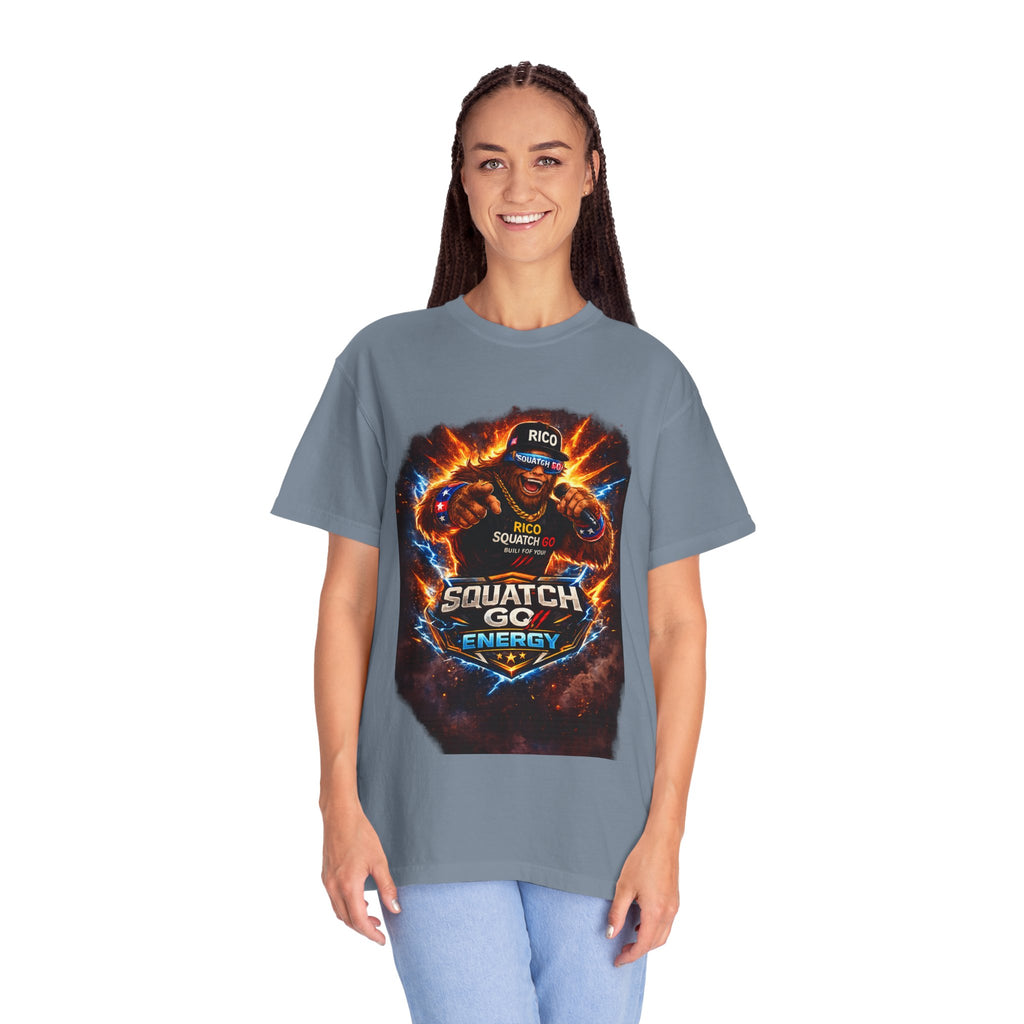 Squatch GC Energy Graphic T-Shirt — Retro Gamer Energy Drink Design