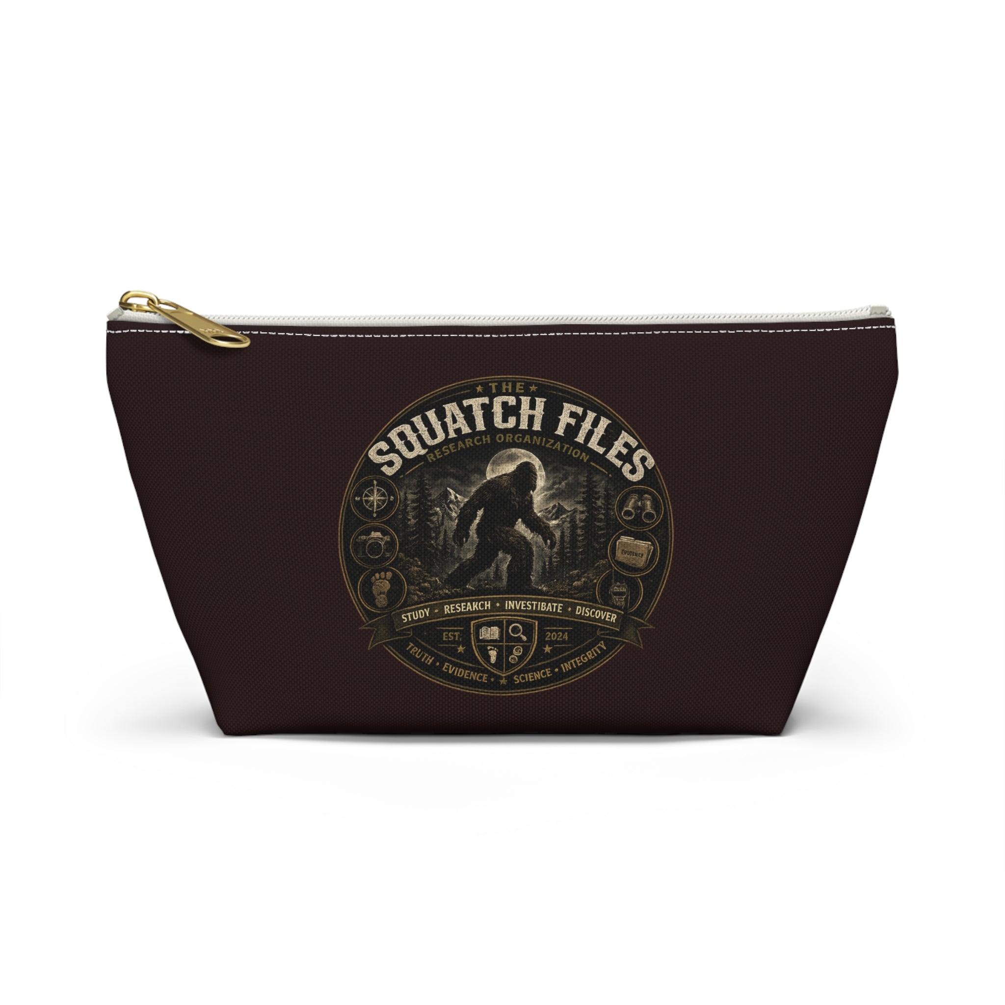 The Squatch Files Accessory Pouch — Bigfoot Travel Cosmetic Bag