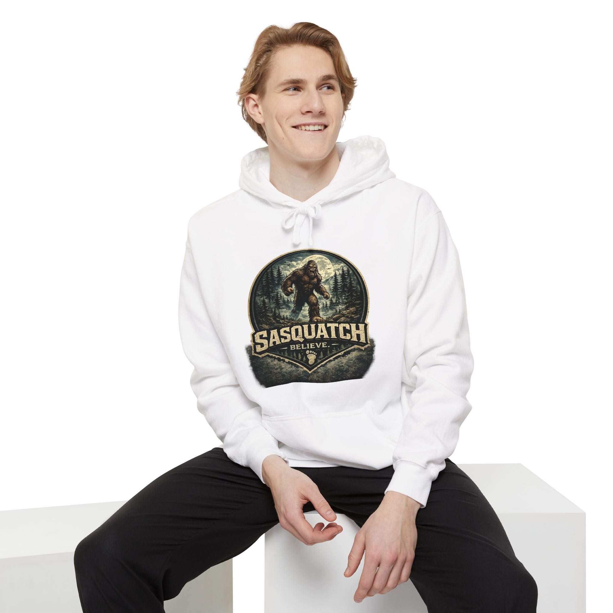 Sasquatch Graphic Hoodie – Vintage Bigfoot Adventure Sweatshirt