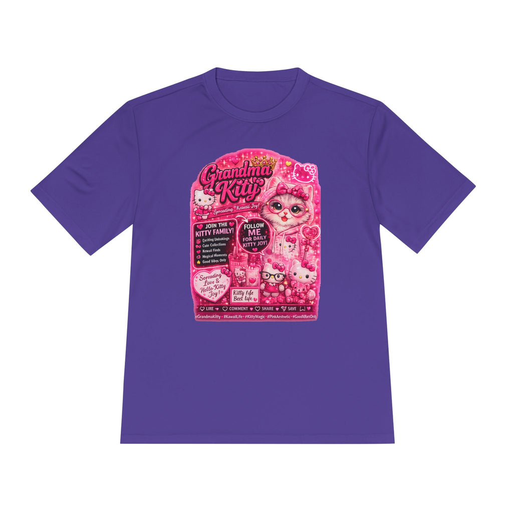 Grandma Kitty Graphic Tee — Cute Pink Cat Vintage Patch Design