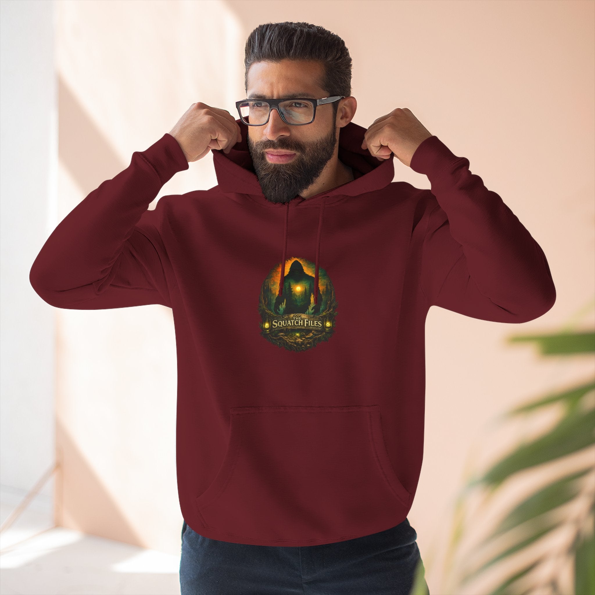Squatch Go Energy Hoodie — Bigfoot Graphic Fleece Pullover (Made by Nature, Built by Science)