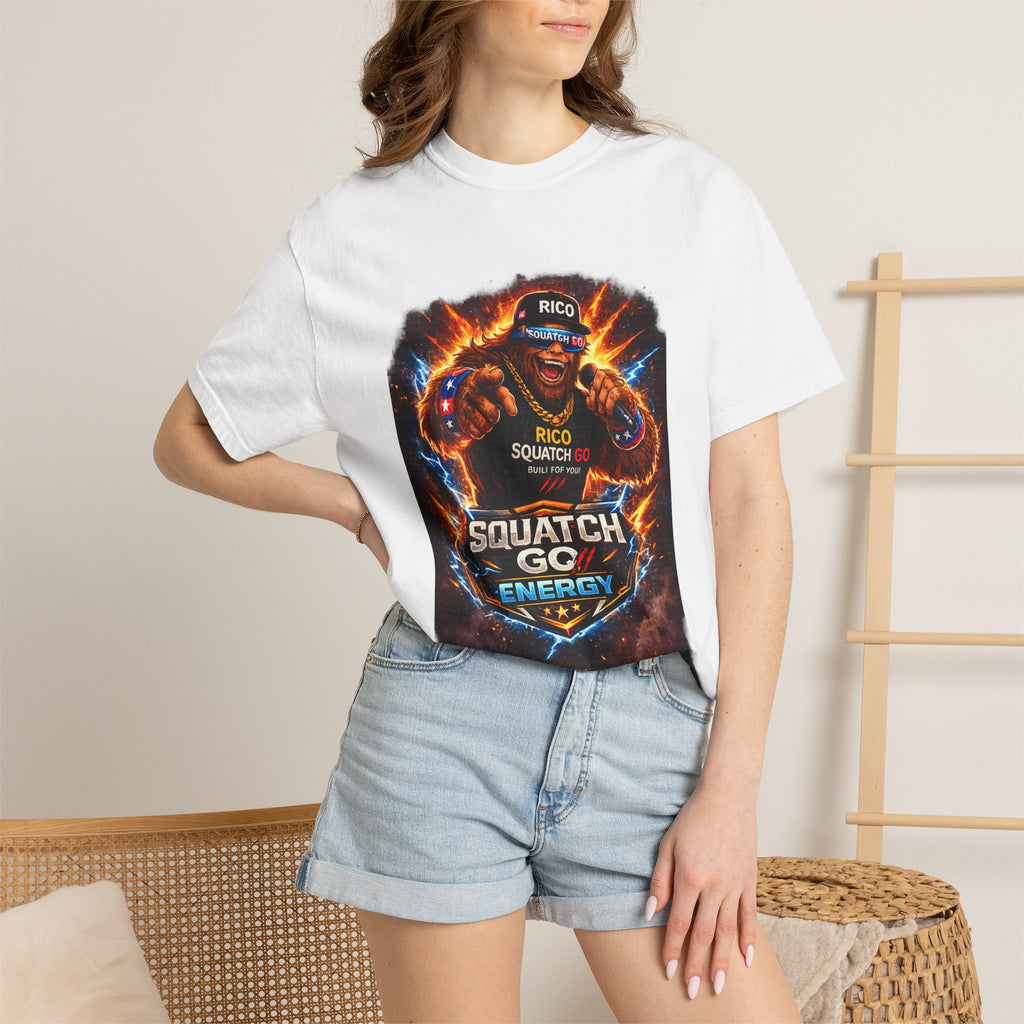 Squatch GC Energy Graphic T-Shirt — Retro Gamer Energy Drink Design