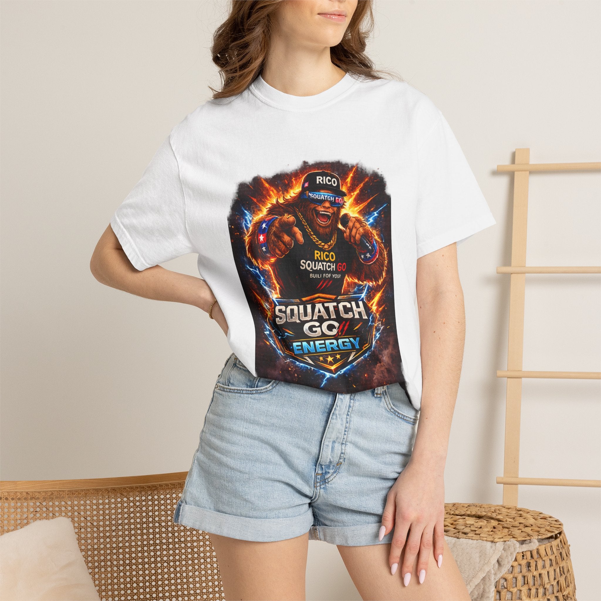 Squatch GC Energy Graphic T-Shirt — Retro Gamer Energy Drink Design
