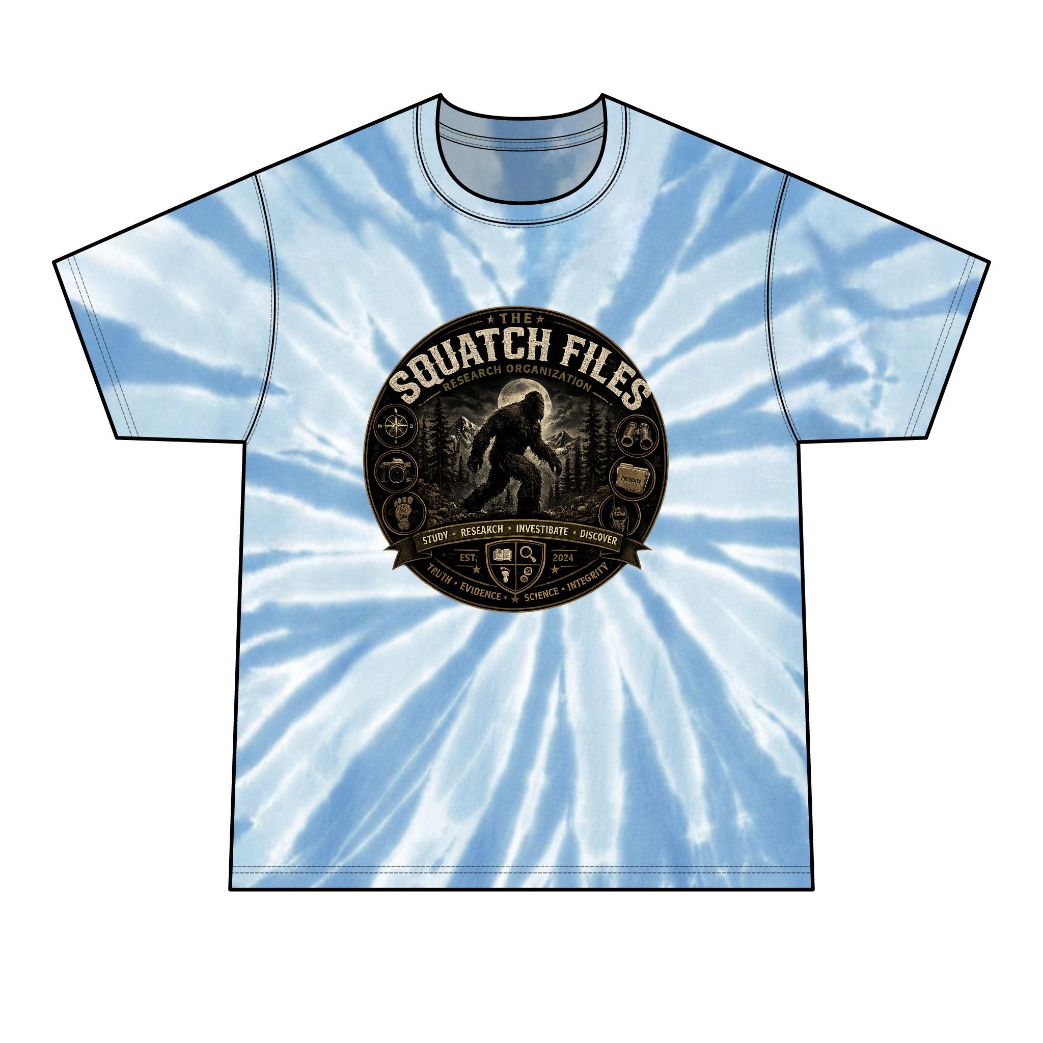 The Squatch Files Tie-Dye Tee — Men's Sasquatch Graphic T-Shirt