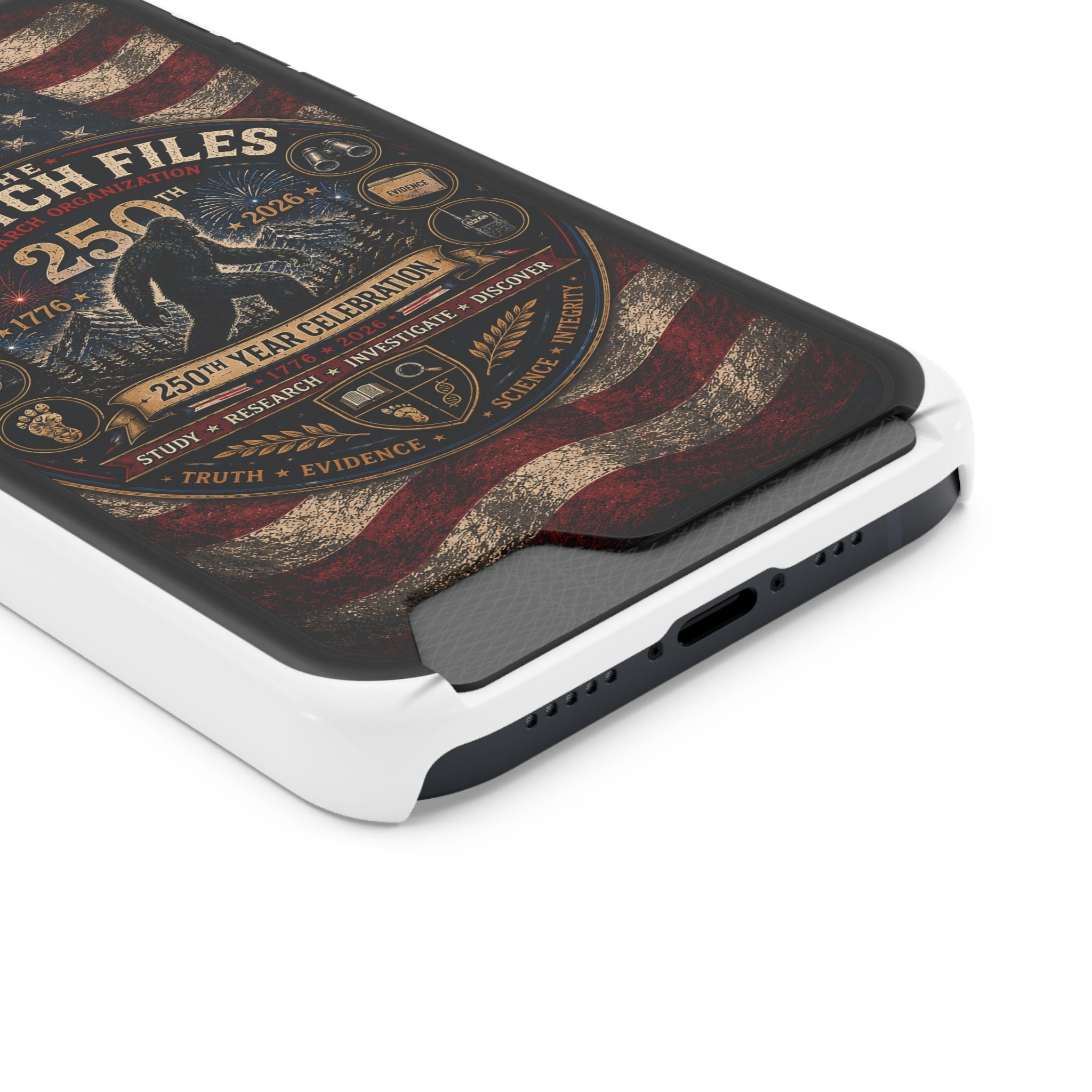 Phone Case — 'The Squatch Files 250th' Card Holder Case (Patriotic Bigfoot Design)