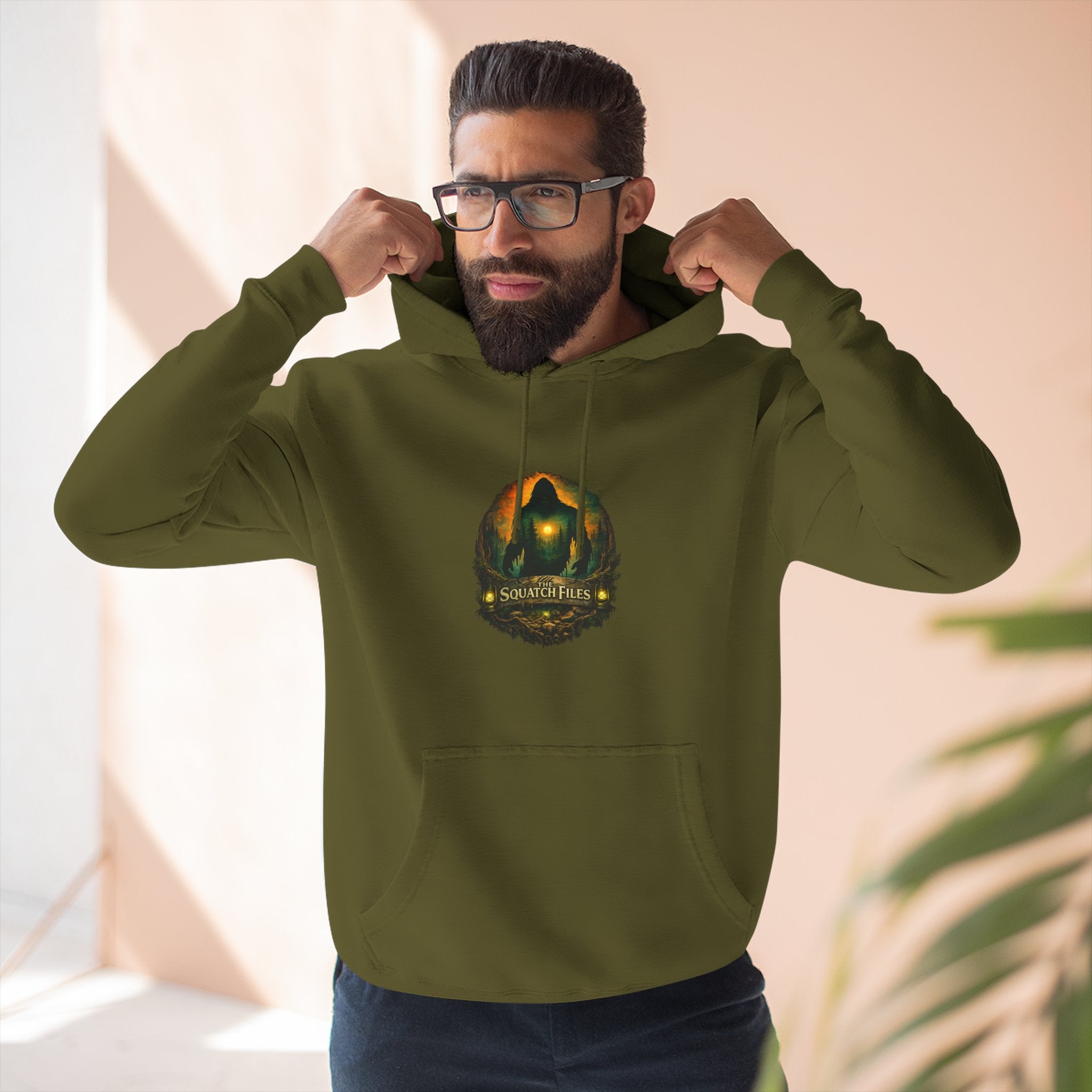 Squatch Go Energy Hoodie — Bigfoot Graphic Fleece Pullover (Made by Nature, Built by Science)