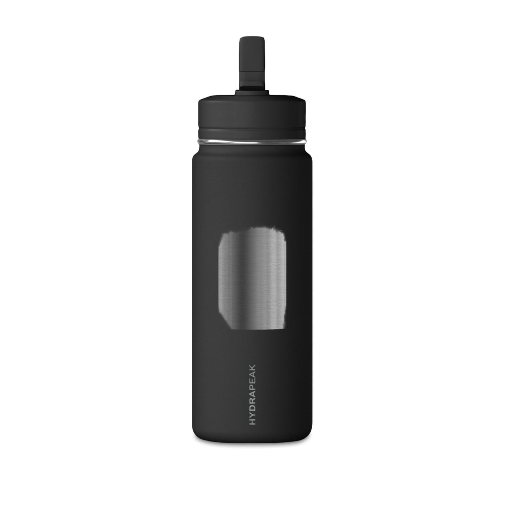20oz Mini Water Bottle with Gray Brushstroke Design — Lightweight Straw Bottle for Kids & Everyday Hydration