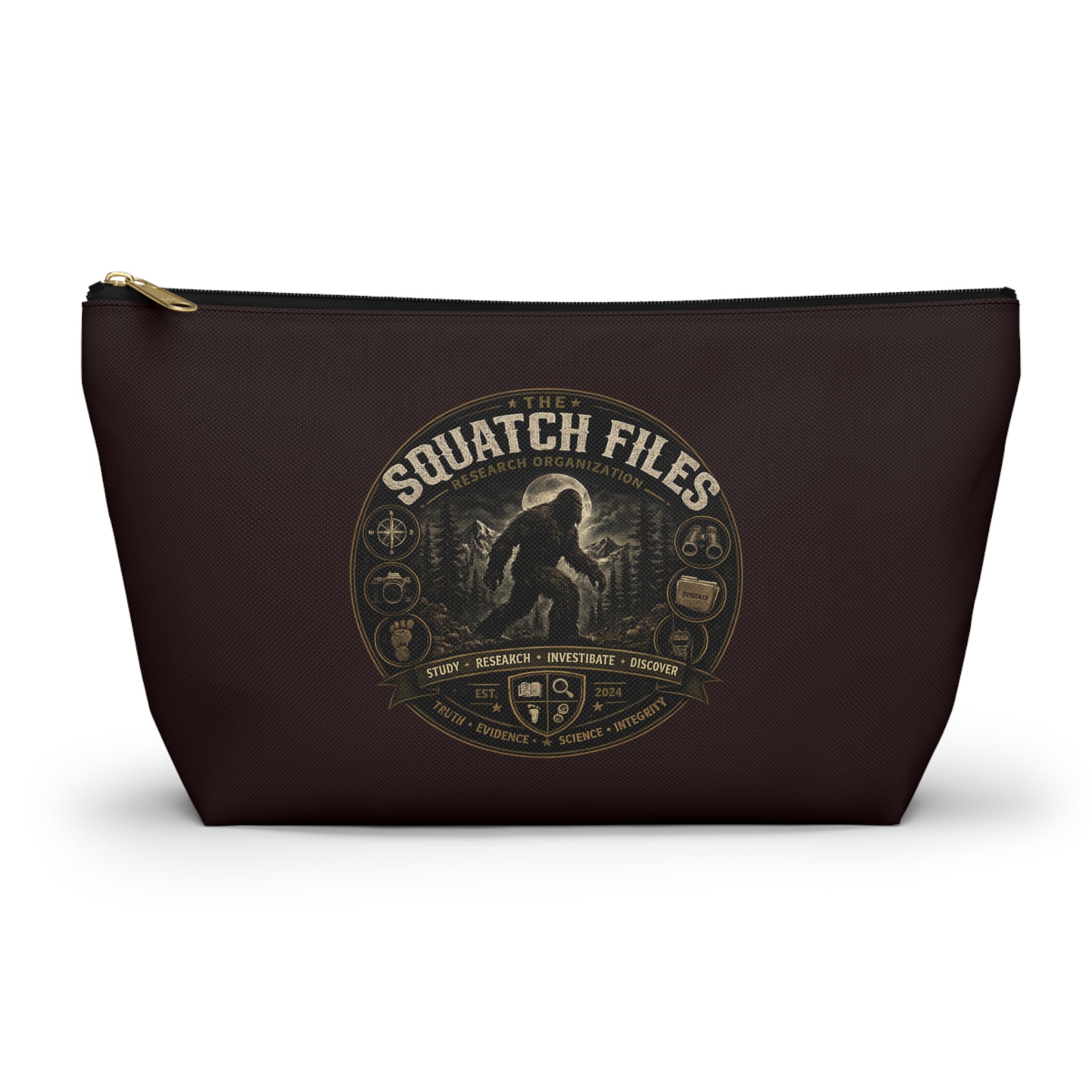 The Squatch Files Accessory Pouch — Bigfoot Travel Cosmetic Bag