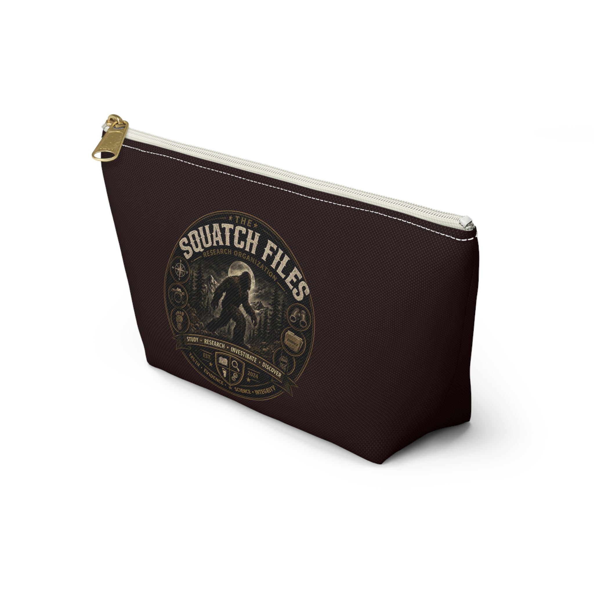 The Squatch Files Accessory Pouch — Bigfoot Travel Cosmetic Bag