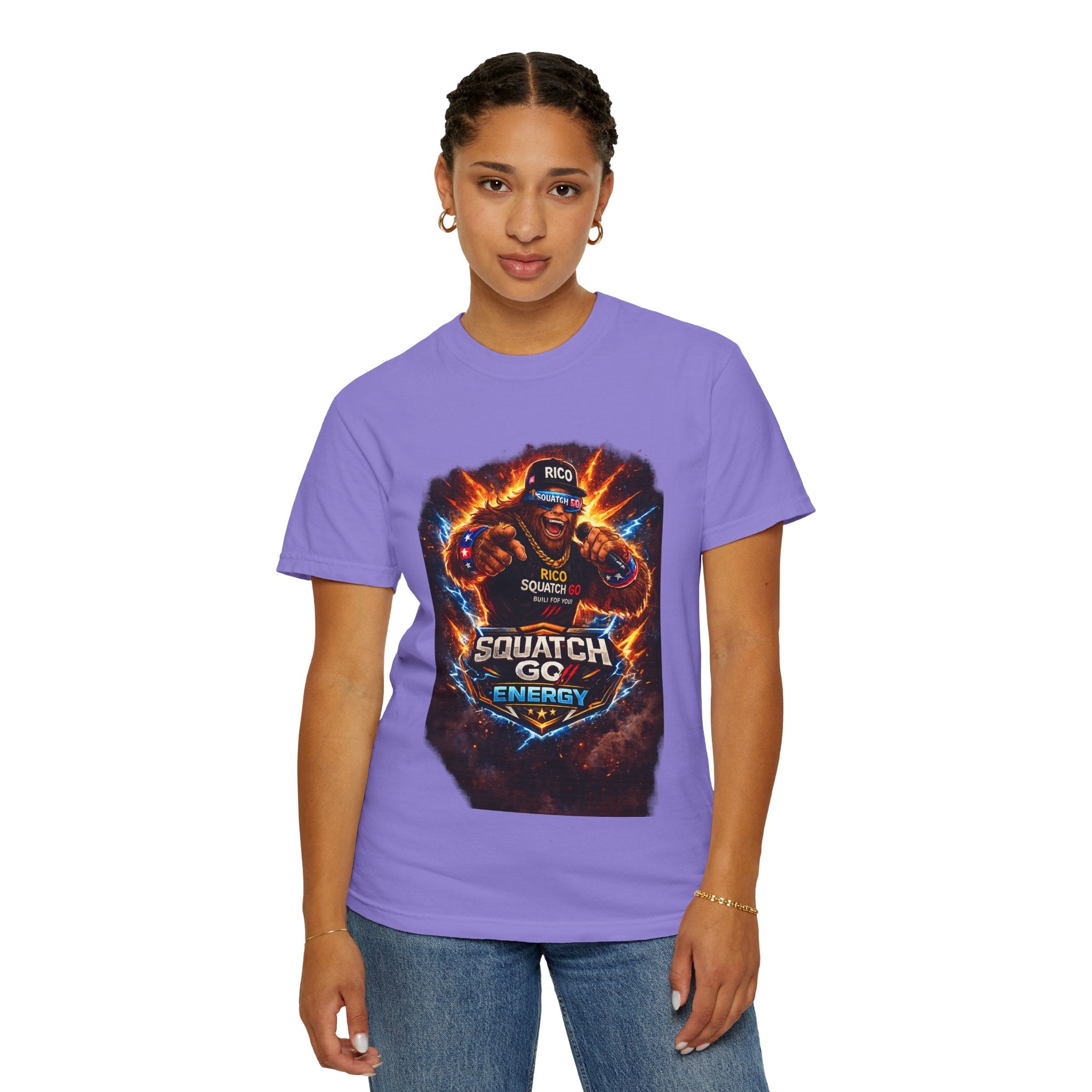 Squatch GC Energy Graphic T-Shirt — Retro Gamer Energy Drink Design