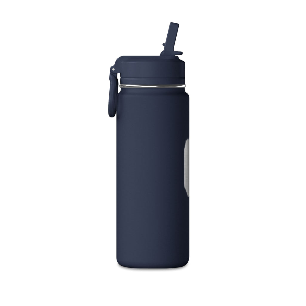 20oz Mini Water Bottle with Gray Brushstroke Design — Lightweight Straw Bottle for Kids & Everyday Hydration